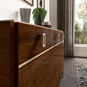 Ultra-modern walnut finish high-gloss buffet additional photo 2 of 3