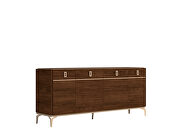 Ultra-modern walnut finish high-gloss buffet additional photo 3 of 3