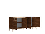 Ultra-modern walnut finish high-gloss buffet additional photo 4 of 3