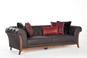 Exclusive leather sofa w/ rolled arms and tufted back by Istikbal additional picture 13