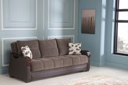 Drastic contemporary two-toned brown storage sofa additional photo 2 of 4