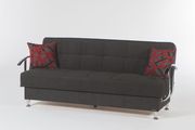 Black fabric sofa bed w/ storage and chrome arms by Istikbal additional picture 2