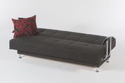 Black fabric sofa bed w/ storage and chrome arms by Istikbal additional picture 4