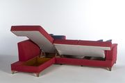 Storage / convertible sectional in red fabric by Istikbal additional picture 3