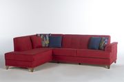 Storage / convertible sectional in red fabric by Istikbal additional picture 4