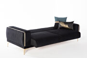 Exclusive desing gold trim black finish low profile sofa by Istikbal additional picture 8