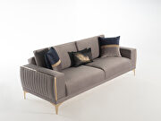 Exclusive desing gold trim gray finish low profile sofa by Istikbal additional picture 7