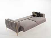 Exclusive desing gold trim gray finish low profile sofa by Istikbal additional picture 8