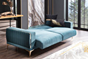 Exclusive desing gold trim green finish low profile sofa by Istikbal additional picture 3