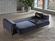 Exclusive desing gold trim navy finish low profile sofa by Istikbal additional picture 4