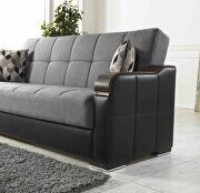 Gray / black two toned sleeper / storage sofa by Istikbal additional picture 3