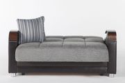 Gray chenille fabric storage sofa w/ bed ability additional photo 5 of 9