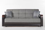 Gray chenille fabric storage sofa w/ bed ability by Istikbal additional picture 6