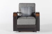 Gray chenille fabric storage sofa w/ bed ability by Istikbal additional picture 9