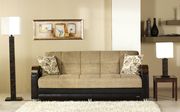 Fulya brown micro suede storage sofa w/ bed ability additional photo 2 of 4