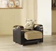 Fulya brown micro suede storage chair additional photo 3 of 2