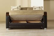 Fulya brown micro suede storage loveseat additional photo 2 of 2