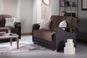 Naomi brown micro suede storage sofa w/ bed ability additional photo 2 of 5