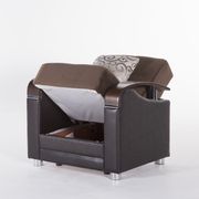 Naomi brown micro suede storage chair additional photo 2 of 2