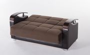 Naomi brown micro suede storage loveseat by Istikbal additional picture 3