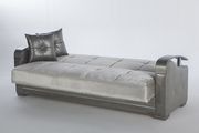 Silver glam fabric sofa w/ storage and bed additional photo 2 of 3