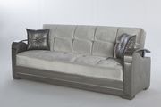 Silver glam fabric sofa w/ storage and bed additional photo 3 of 3