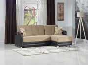 Modular two-toned 2pcs sectional in fulya brown additional photo 3 of 8