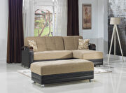 Modular two-toned 2pcs sectional in fulya brown additional photo 4 of 8