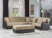 Modular two-toned 3pcs sectional in fulya brown by Istikbal additional picture 3