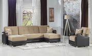 Modular two-toned 3pcs sectional in fulya brown by Istikbal additional picture 2