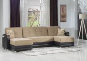 Modular two-toned 3pcs sectional in fulya brown additional photo 3 of 7