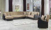 Modular two-toned 4pcs sectional in fulya brown additional photo 2 of 7