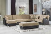 Modular two-toned 4pcs sectional in fulya brown additional photo 3 of 7