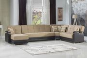 Modular two-toned 4pcs sectional in fulya brown additional photo 4 of 7