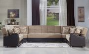 Modular two-toned 5pcs sectional in fulya brown additional photo 3 of 5