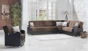 Modular two-toned 3pcs sectional in naomi brown by Istikbal additional picture 2