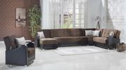 Modular two-toned 4pcs sectional in naomi brown by Istikbal additional picture 2