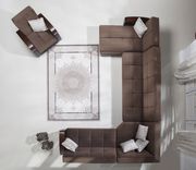Modular two-toned 4pcs sectional in naomi brown by Istikbal additional picture 5