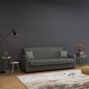 Charcoal gray fabric sleeper / storage sofa by Istikbal additional picture 3