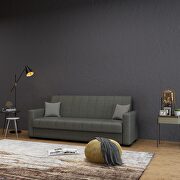 Charcoal gray fabric sleeper / storage sofa by Istikbal additional picture 5