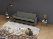 Charcoal gray fabric sleeper / storage sofa by Istikbal additional picture 10