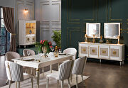 Contemporary white dining table additional photo 2 of 7