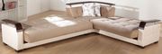 Modern sleeper sofa sectional w/ storage in lt brown & cream by Istikbal additional picture 3