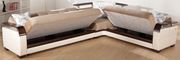 Modern sleeper sofa sectional w/ storage in lt brown & cream by Istikbal additional picture 4