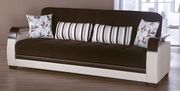 Modern brown fabric sleeper sofa w/ storage additional photo 3 of 4