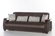Modern brown fabric sleeper sofa w/ storage additional photo 3 of 9