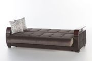 Modern brown fabric sleeper sofa w/ storage additional photo 5 of 9