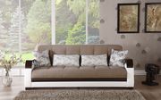 Modern brown fabric sleeper sofa w/ storage additional photo 2 of 4