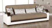 Modern lt brown fabric / cream pu sleeper sofa w/ storage by Istikbal additional picture 3