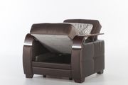 Modern storage/sleeper chair in brown additional photo 2 of 2